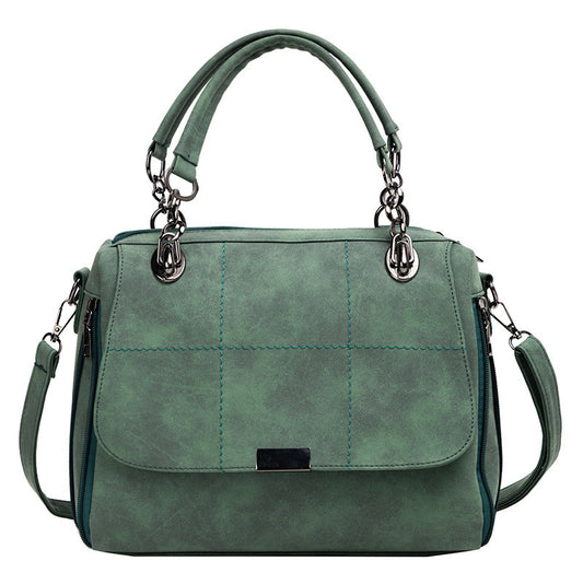 Matte Women  Scrub Female Shoulder Bags  Matcha Green PU Leather