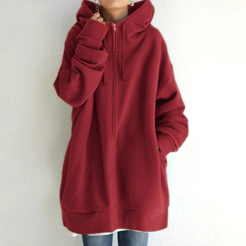 Women's Fuzzy Hoodies Long Sport Pullover Hoodie Full-Zip