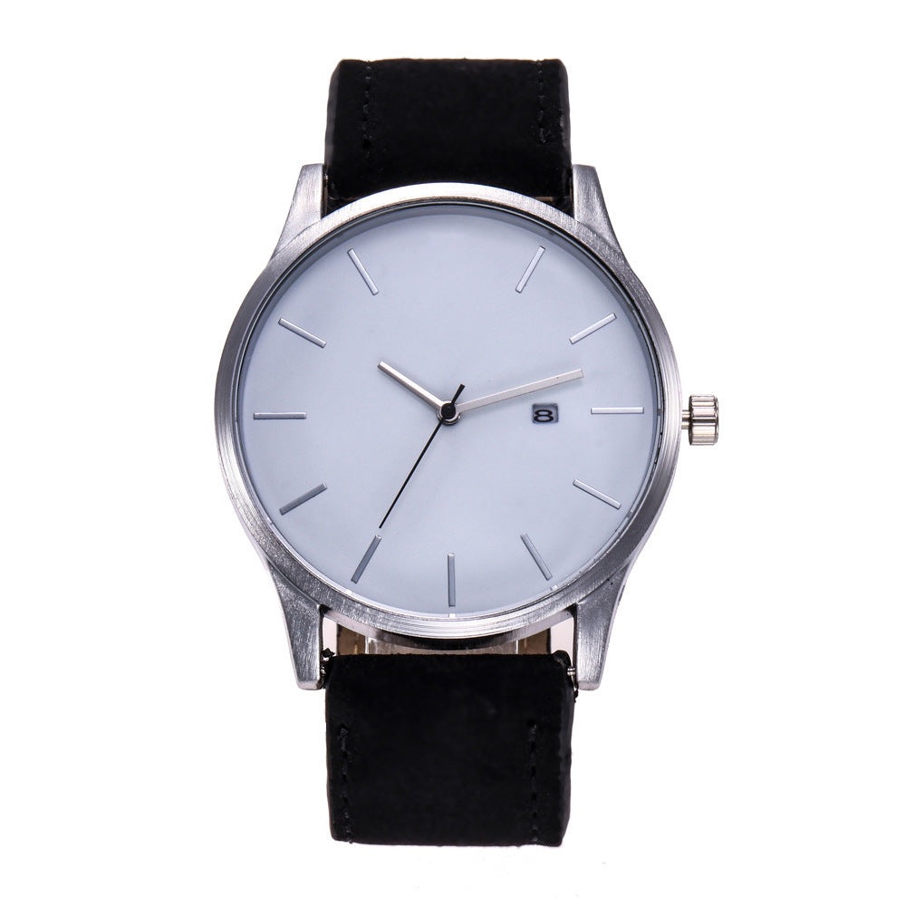 Business Large Dial Watch For Men's Matte Belt Simple Quartz Wrist Watch
