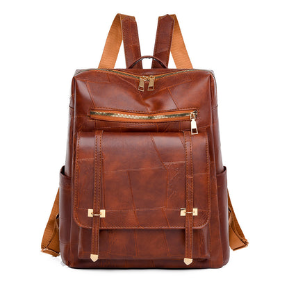 Retro Women's Backpack New High-grade PU Soft Leather Dual-use