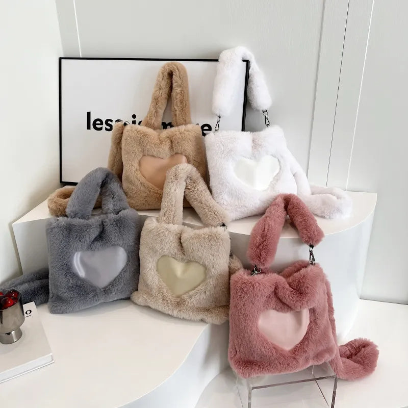Women Fluffy Shoulder Bag Top-handle Bag