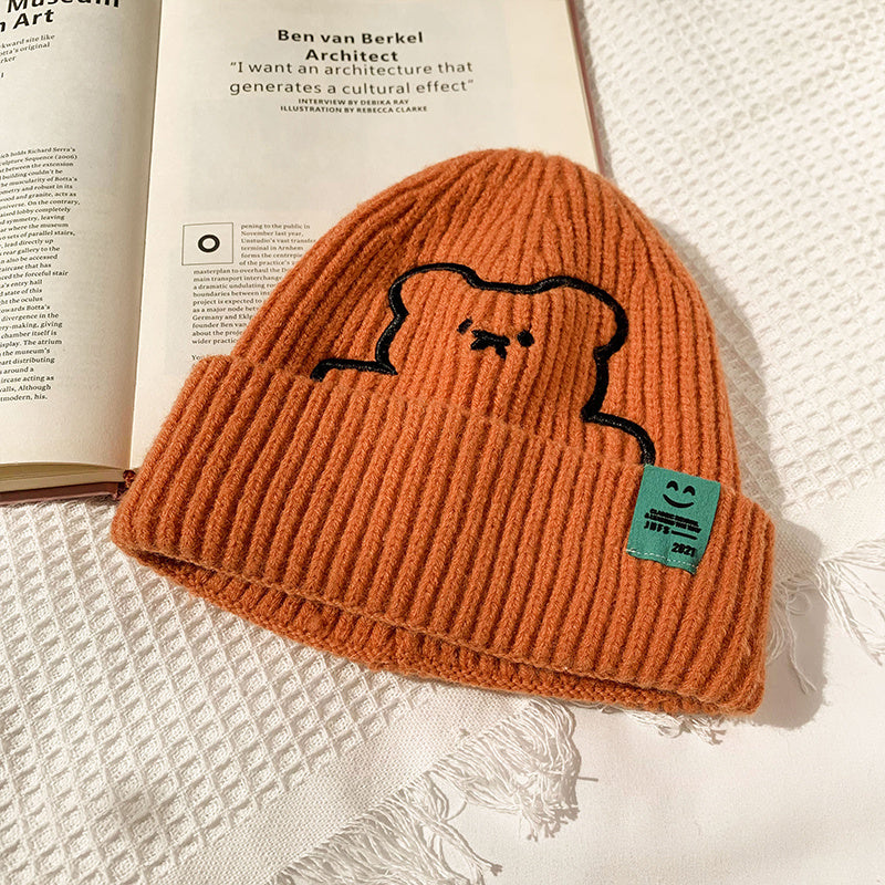 Women's Bear Pattern Knit Jacquard Beanie