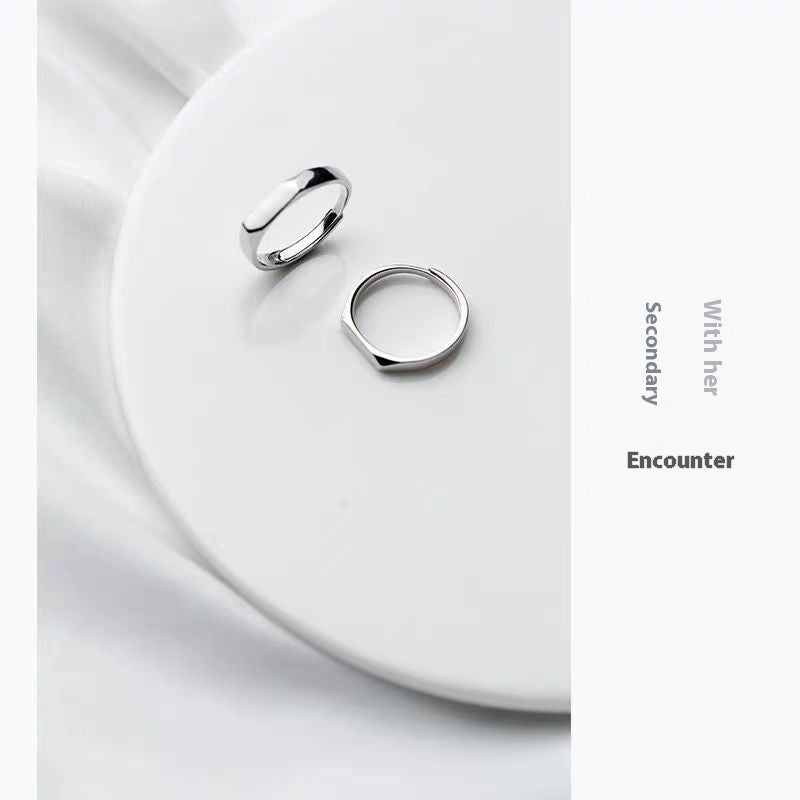 S925 Pure Silver Love Projecting Rings Pair