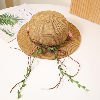 Women's Flat Straw Sun Protection Sun-proof Western Style Beach Hat