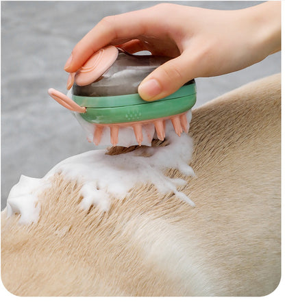2 In 1 Pet Cleaning Bathing Massage Shampoo Soap Dispensing Grooming Brush