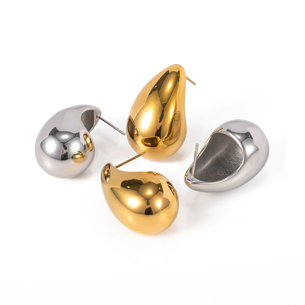Simple 18K Gold Plated Women's Fashion Teardrop Water Drop Earrings