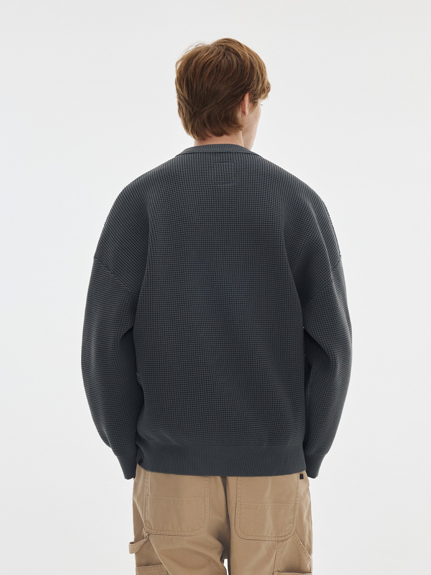 HARBOR WAFFLE CREW NECK PULLOVER SWEATER