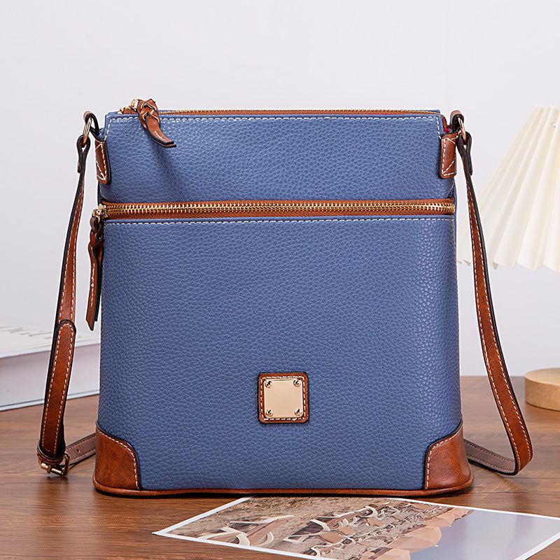 Vintage Lychee Grain Texture Crossbody Bag