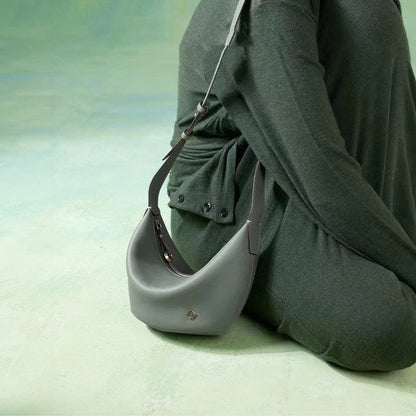 Soft Boat Vegan Leather Horn Shoulder Crossbody Bag