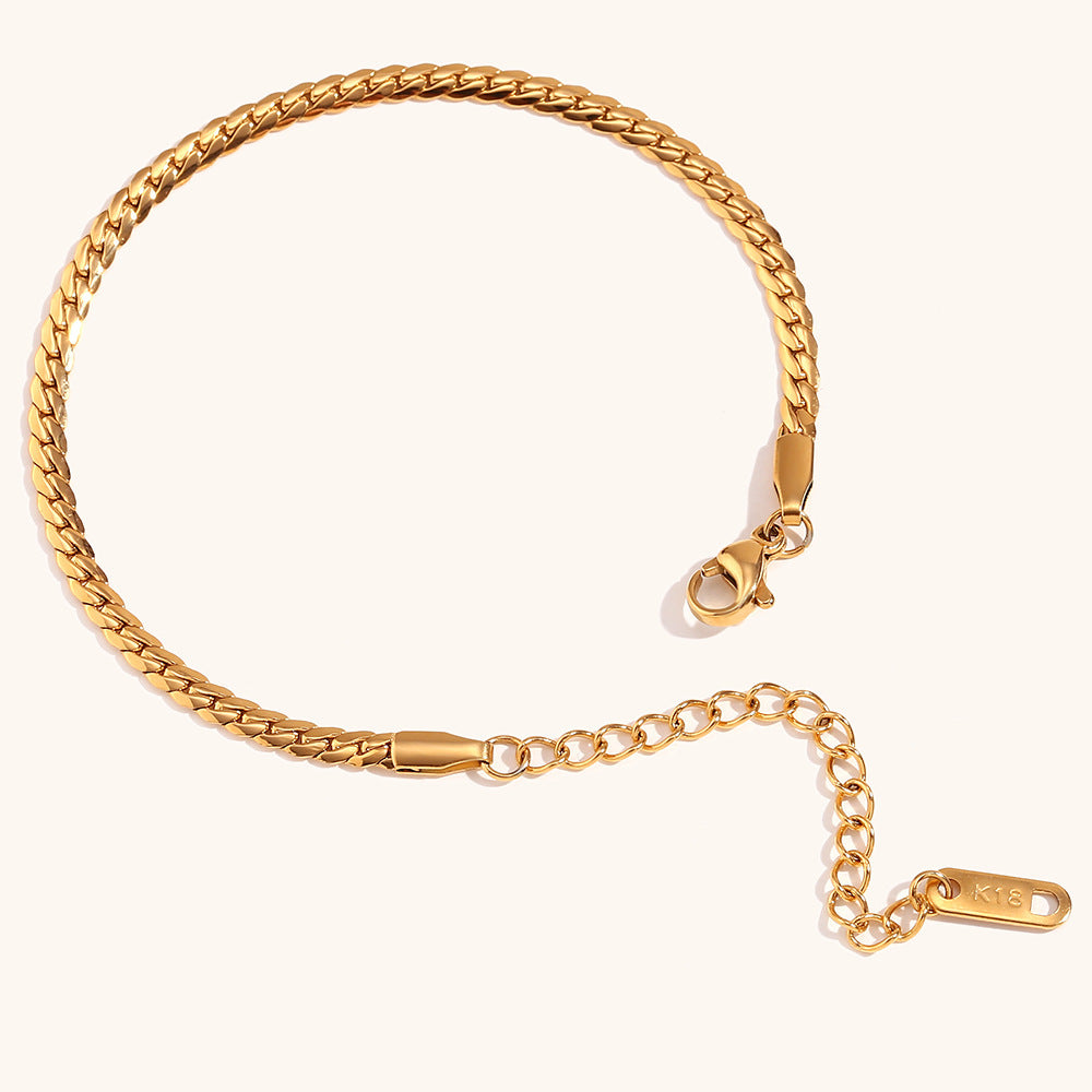 Stainless Steel Plated 18K Gold Simple Bracelet