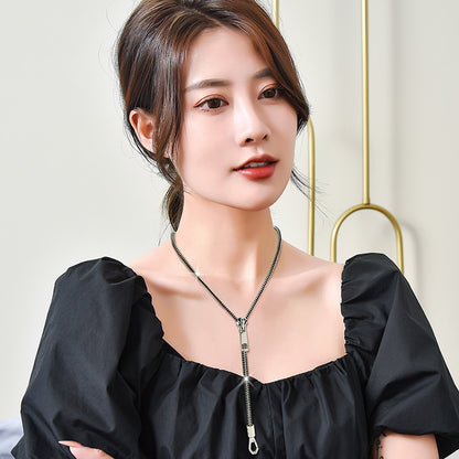 Hip Hop One Style Dual-wear Zipper Necklace
