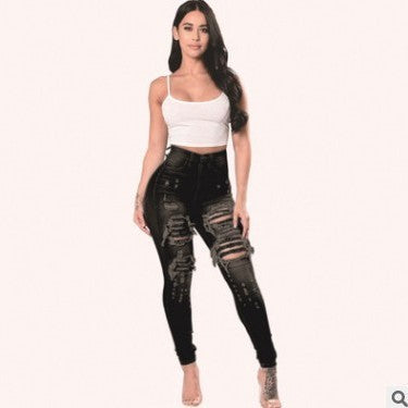 Women Fashion Ripped leggings Jeans