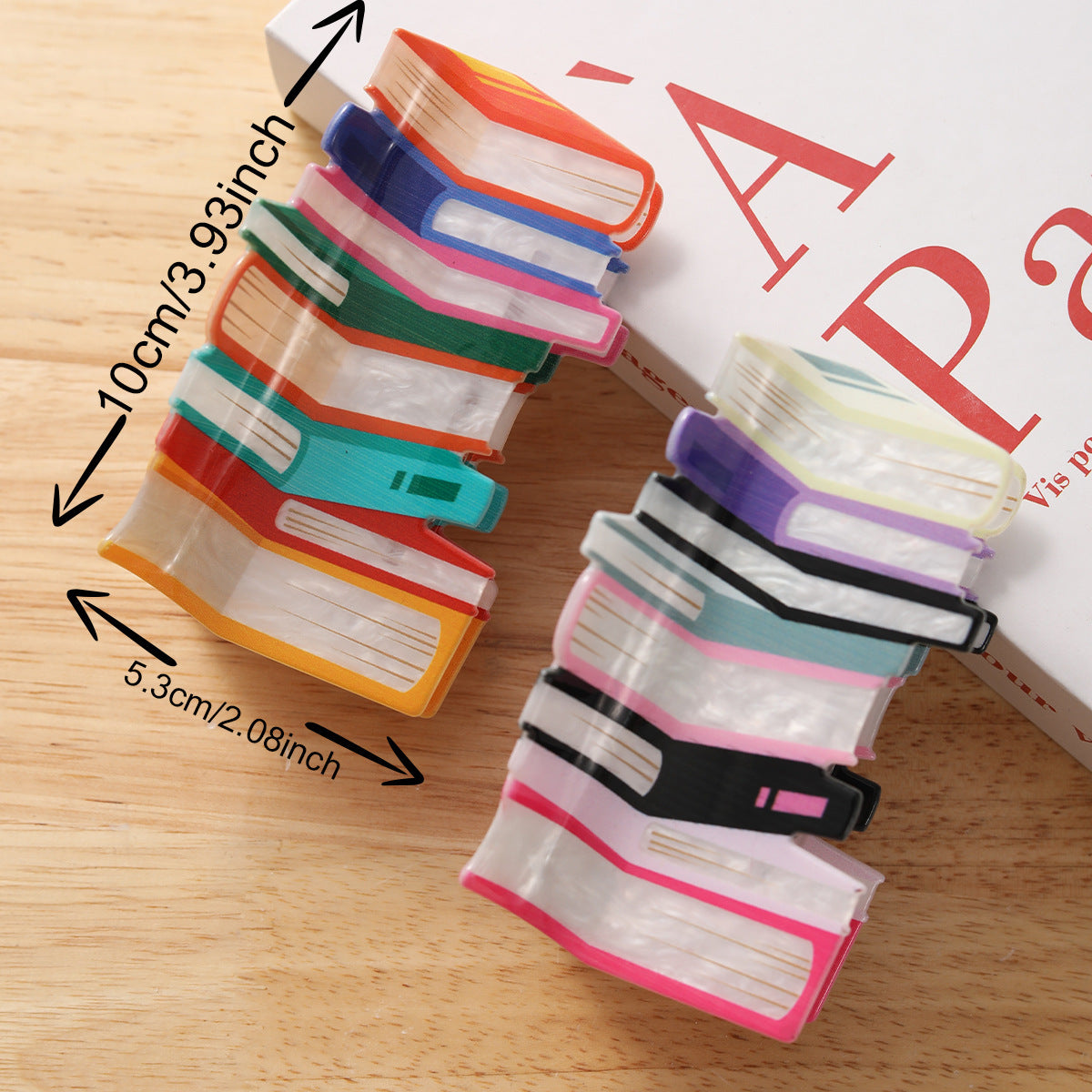 Women's Niche Acrylic Book Hair Claw Clip