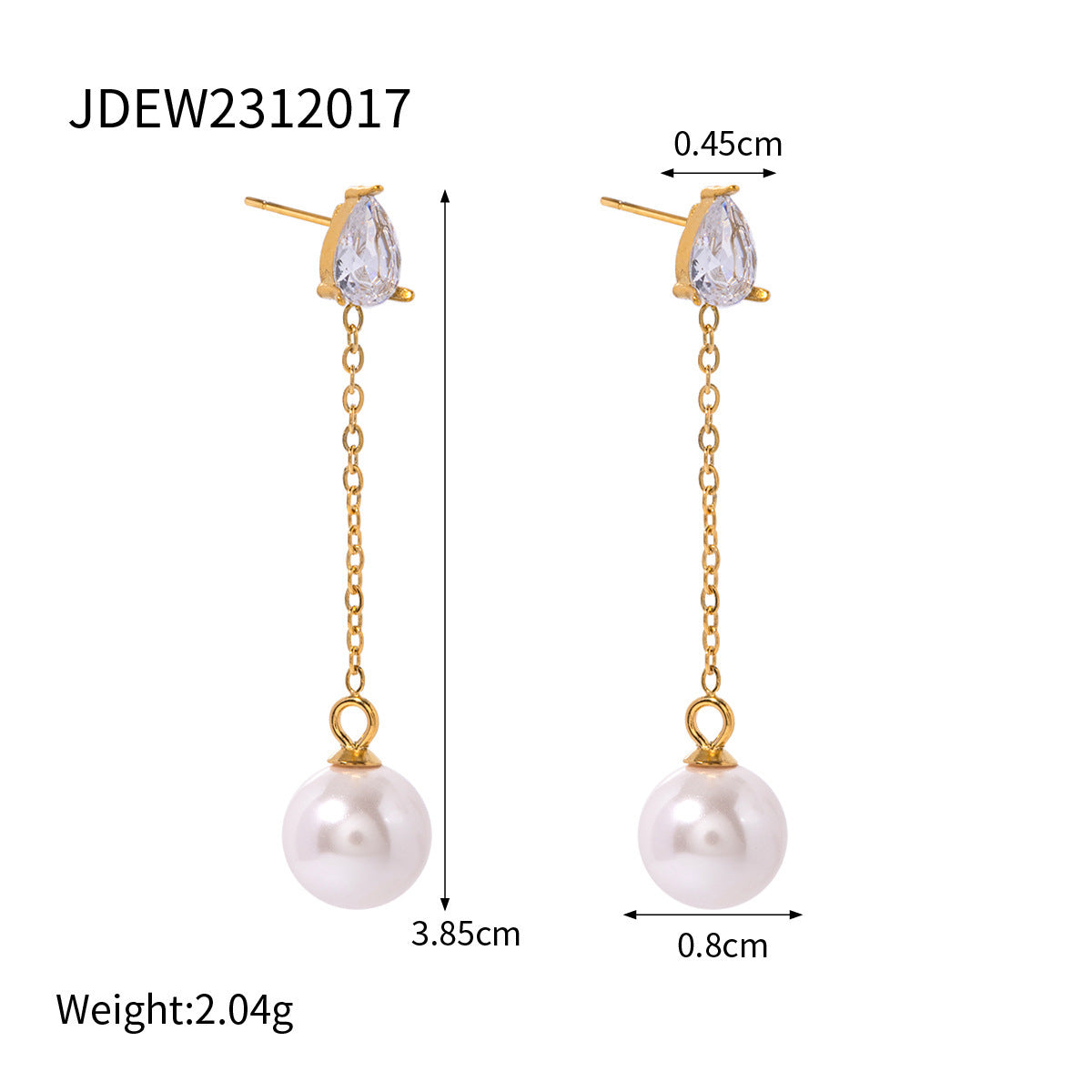 High-grade Ins Titanium Steel Earrings 18K Gold Plated