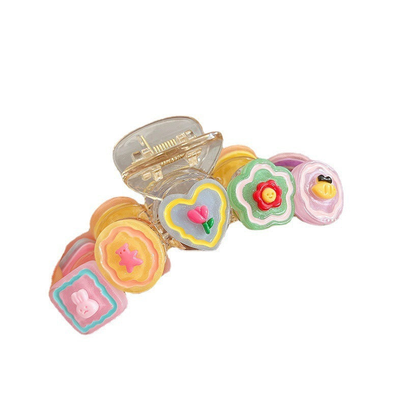 Women's Cute Rich Mahjong Hair Claw Headdress