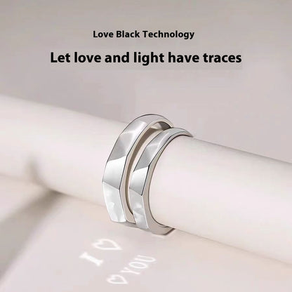 S925 Pure Silver Love Projecting Rings Pair