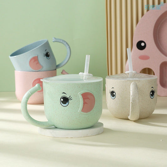 Baby Feeding  Silicone Straw Kid's Mug