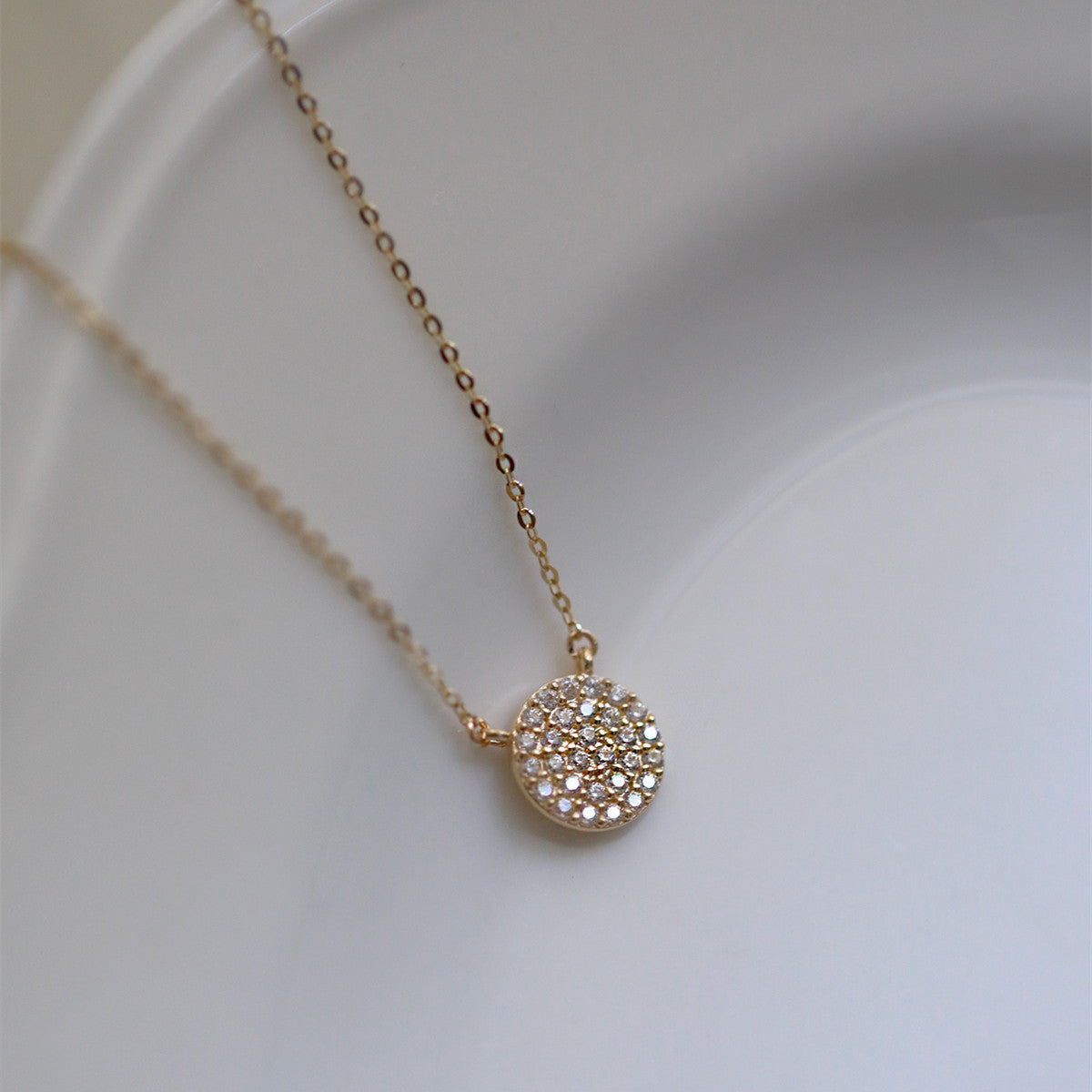 Silver Plated 18K Gold Romantic Inlaid Necklace