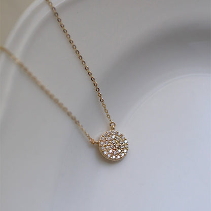 Silver Plated 18K Gold Romantic Inlaid Necklace