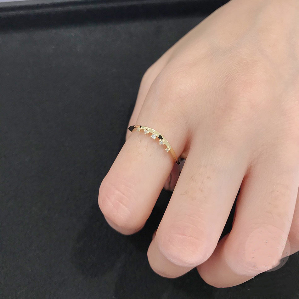 Sterling silver s925 plating 18K gold ring