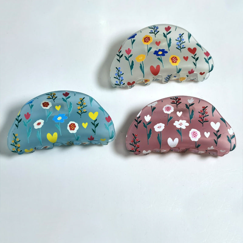 Frosted Hair Clip Flower Fashion