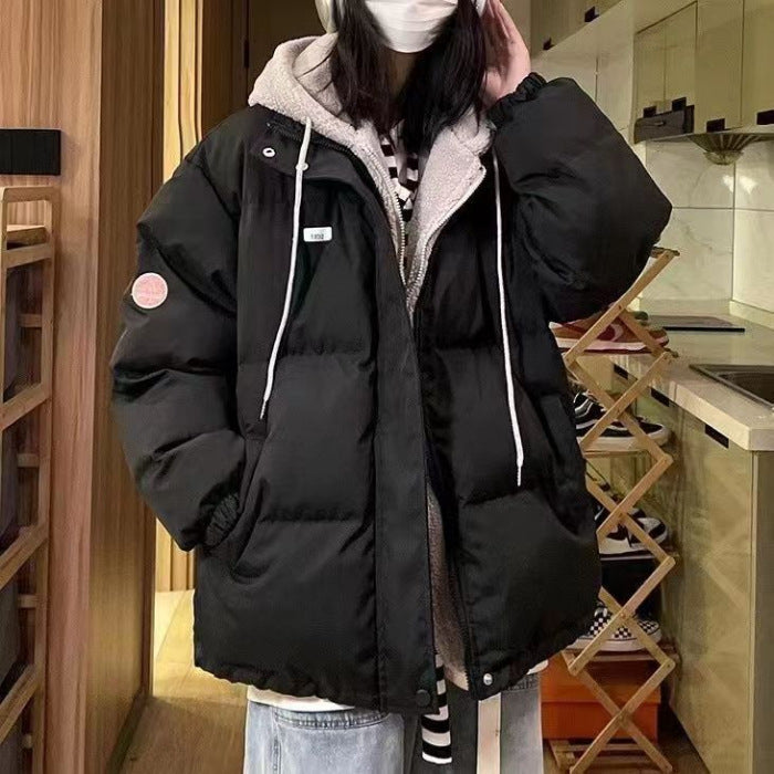 Gefälschte Zweiteiler Stil Mäntel Damen Lose Verdickt Warm Stepp Jackey
