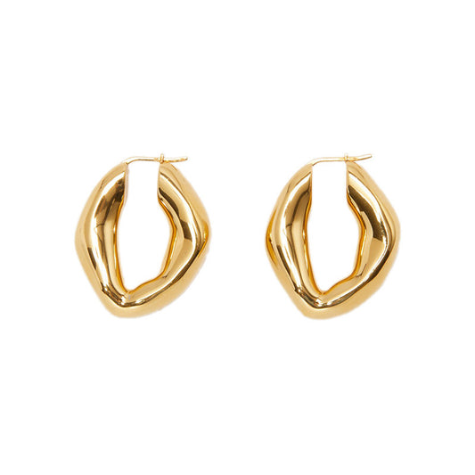 18K Gold Shaped Simple Earrings