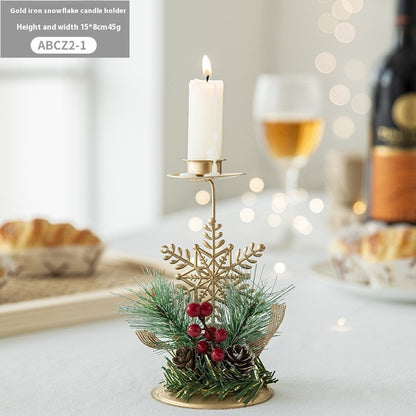 Christmas Golden Wrought Iron Candle Holding sticks