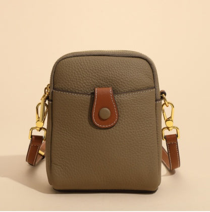 Lychee Pattern Mobile Phone Bag Small High Quality Leather Crossbody Bags For Women