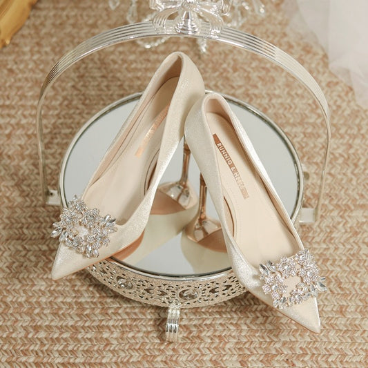 Two-way Wear Pointed-toe Stiletto Bride Shallow Mouth High Heels