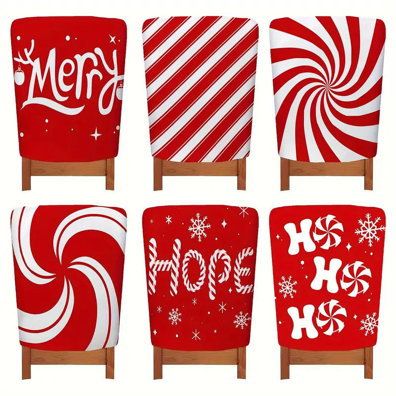 Home Christmas Printing Chair 4 Covers Set