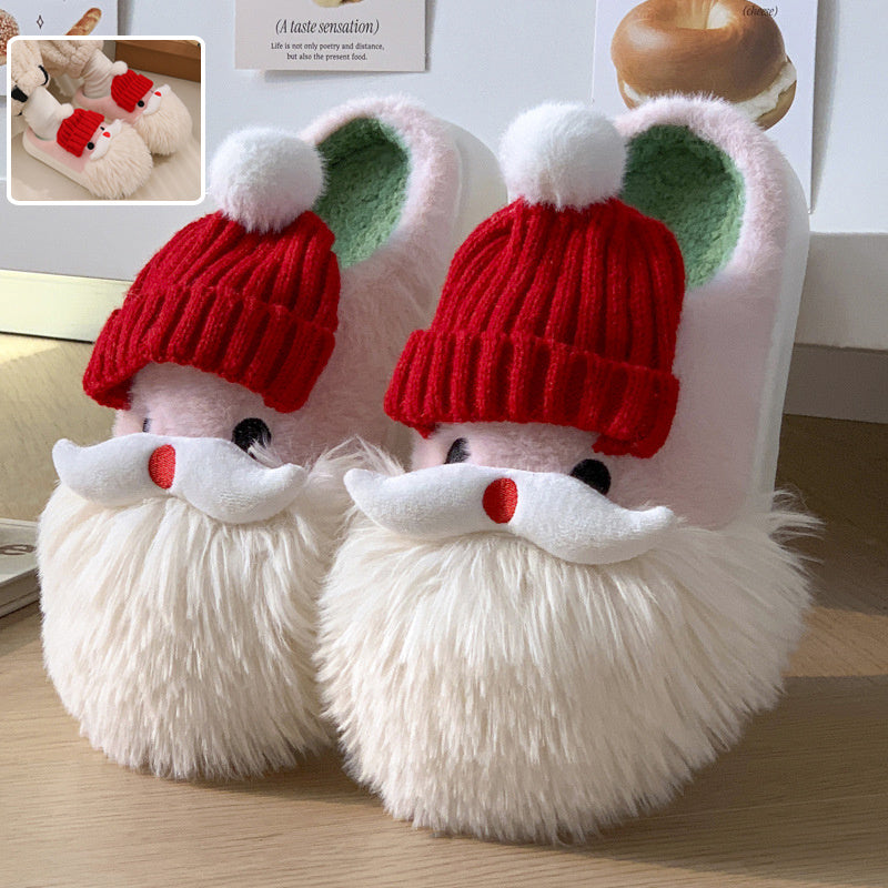 Cute Christmas Santa Claus Home Slippers Winter Warm