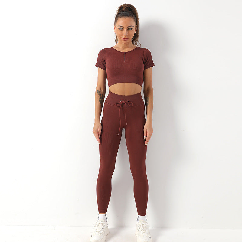 HIGH WAISTED ABDOMINAL SEAMLESS YOGA SUIT
