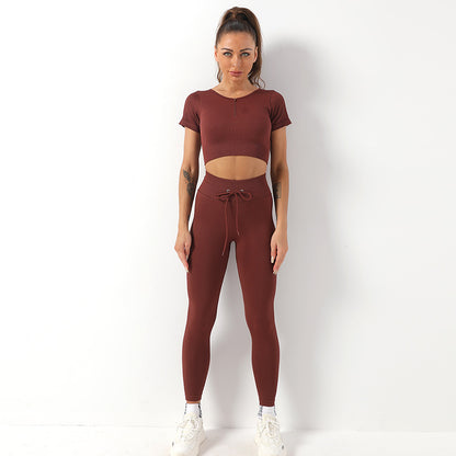 HIGH WAISTED ABDOMINAL SEAMLESS YOGA SUIT