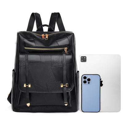 Retro Women's Backpack New High-grade PU Soft Leather Dual-use