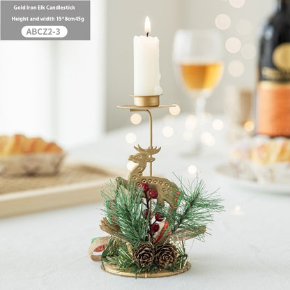 Christmas Golden Wrought Iron Candle Holding sticks