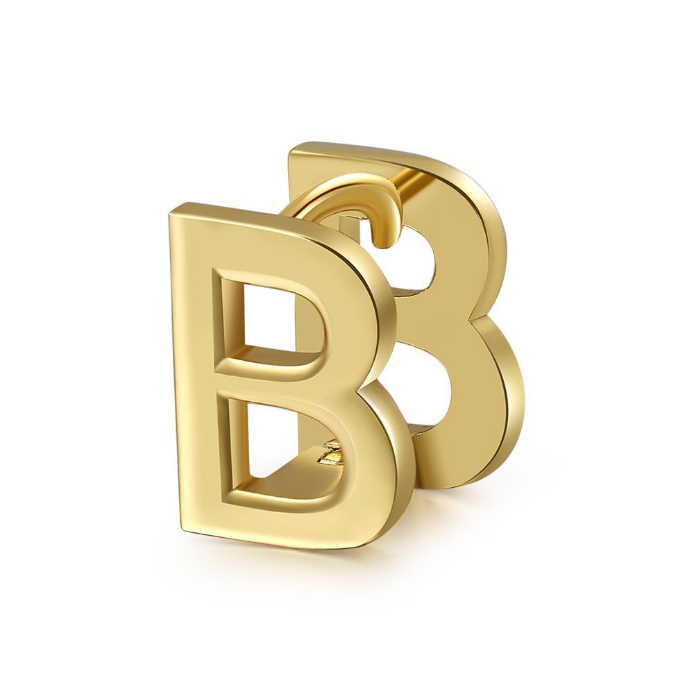 18K Gold Color Preserving Jewelry Name Letter Earrings Earrings