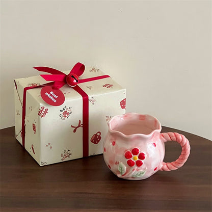Irregular Cute Cherry Art Gift Ceramic Mug