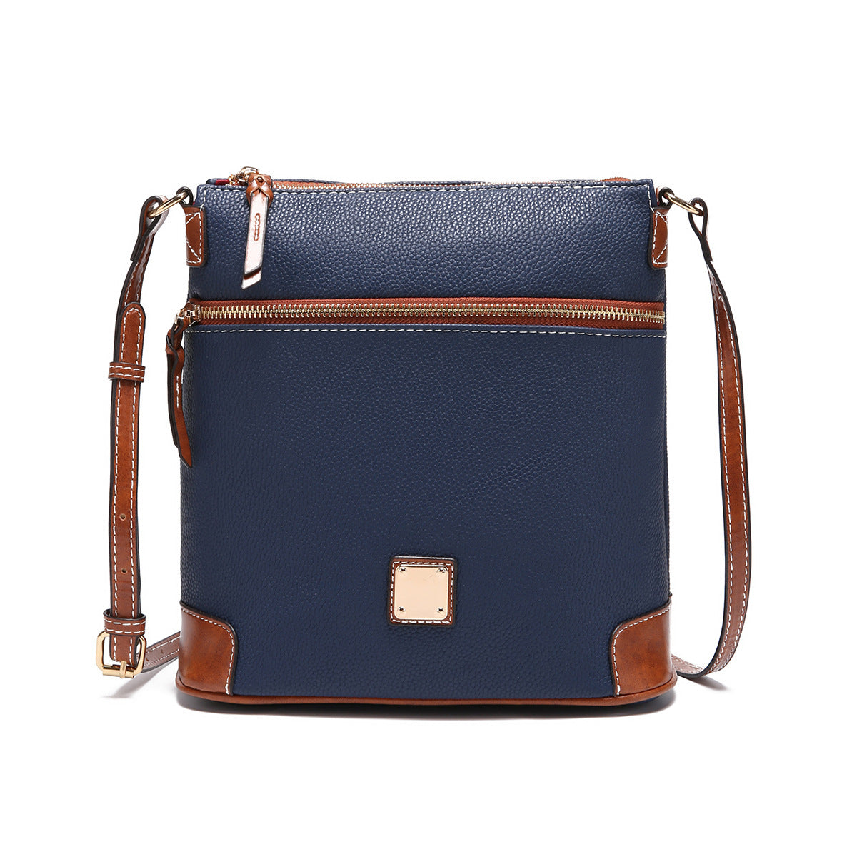 Vintage Lychee Grain Texture Crossbody Bag