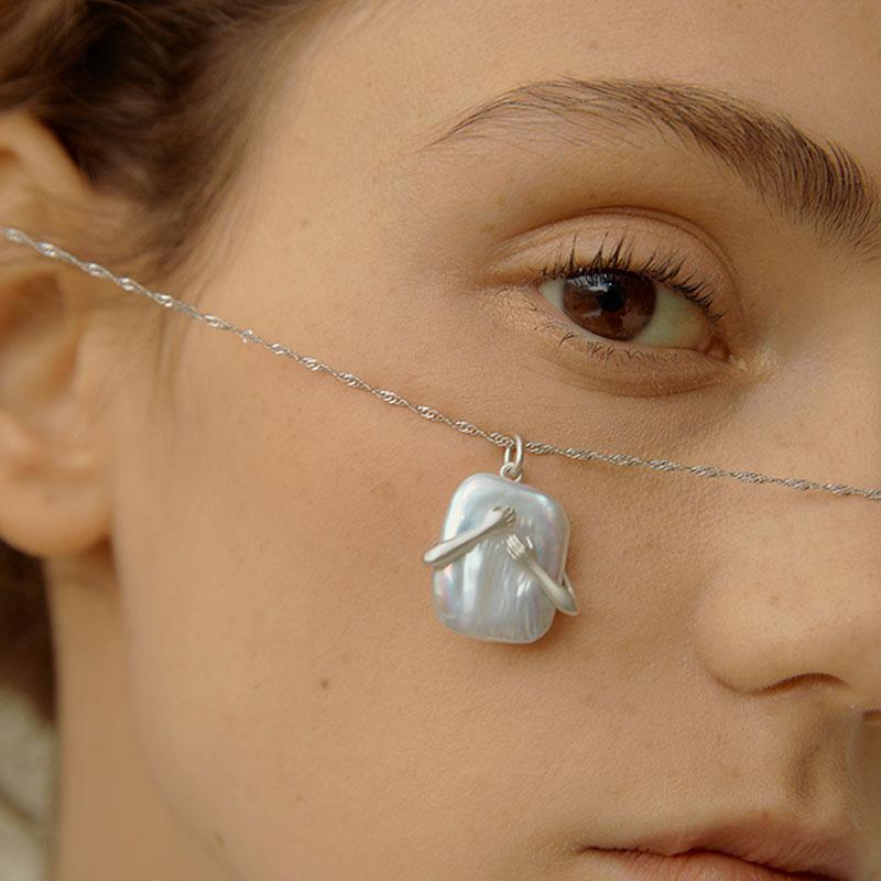 Unique Square Baroque Hug Necklace