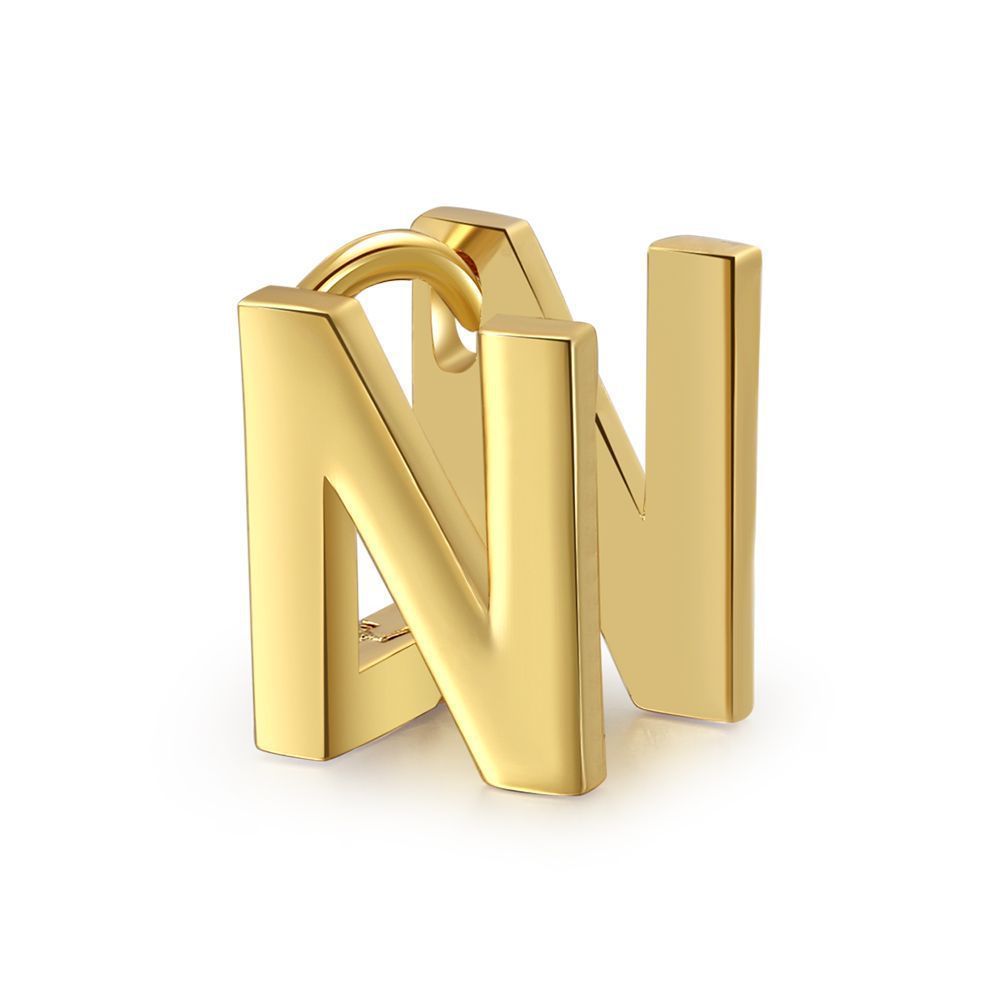 18K Gold Color Preserving Jewelry Name Letter Earrings Earrings