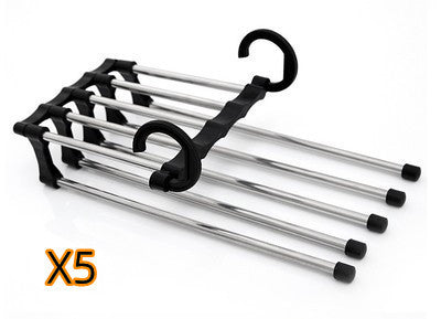 5 In 1 Wardrobe Multi-functional Pants Hangers Stainless Steel
