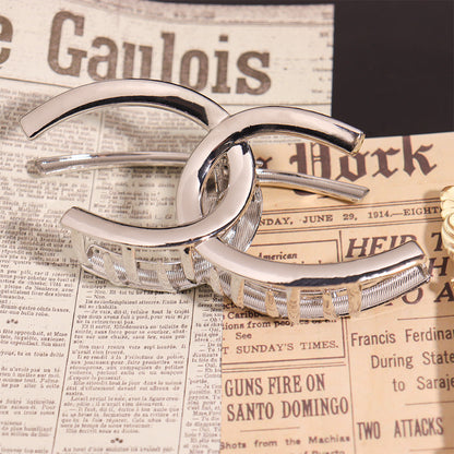 Silver Metal Barrettes Updo Hair Claw