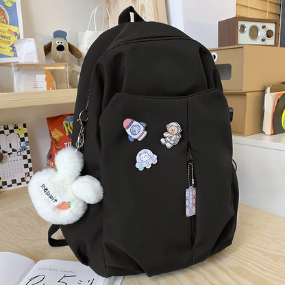 New Simple Solid Color Backpack