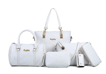 Fashionable And Trendy Embossed Six Piece Bags Set Offer