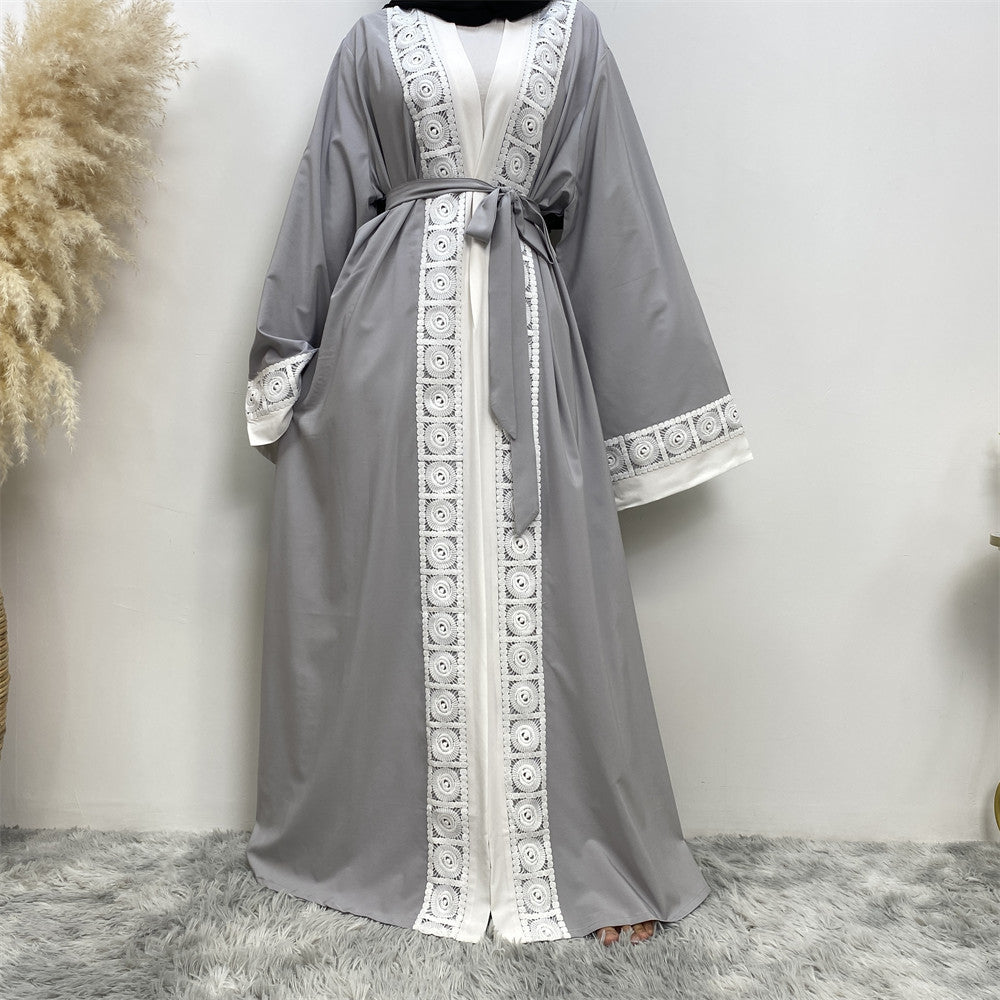 Women's Fashion Patchwork Lace Muslim Abaya