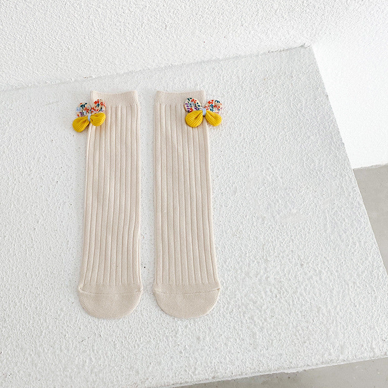 Bowknot Girls Straight Socks