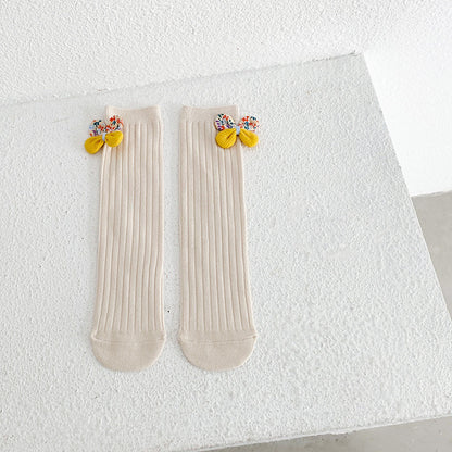 Bowknot Girls Straight Socks
