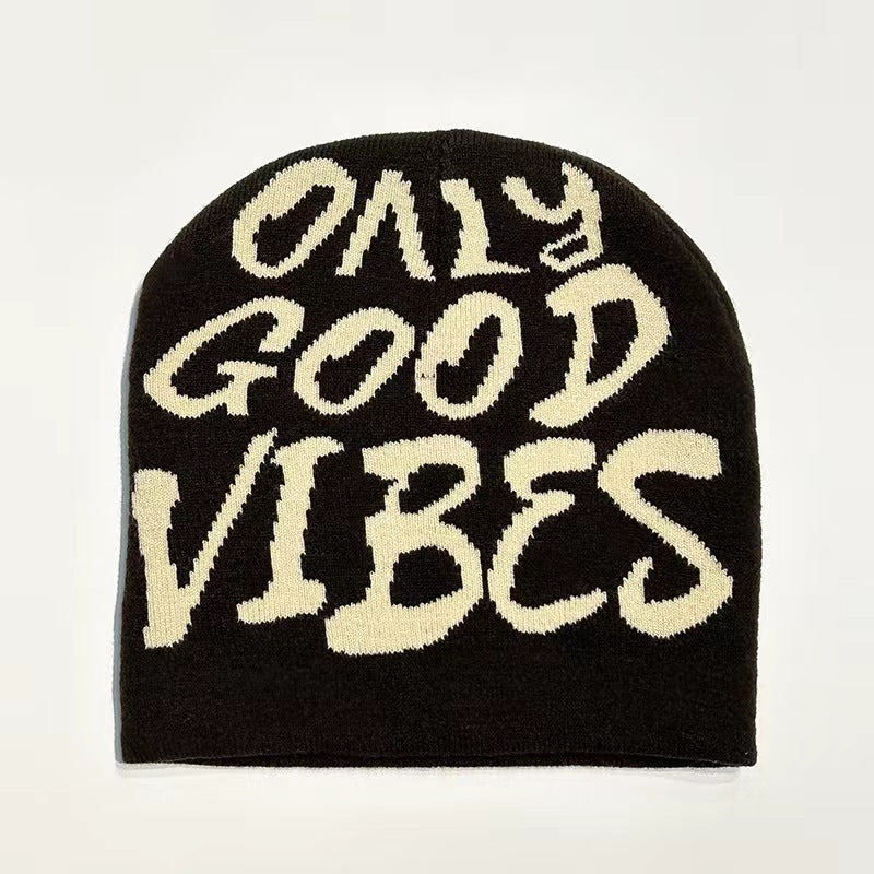 Letter Jacquard Hip Hop Knitted Hat Beanie
