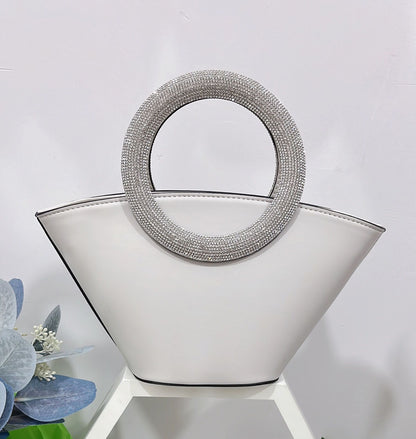 Diamond Round Handle Portable Basket Bag